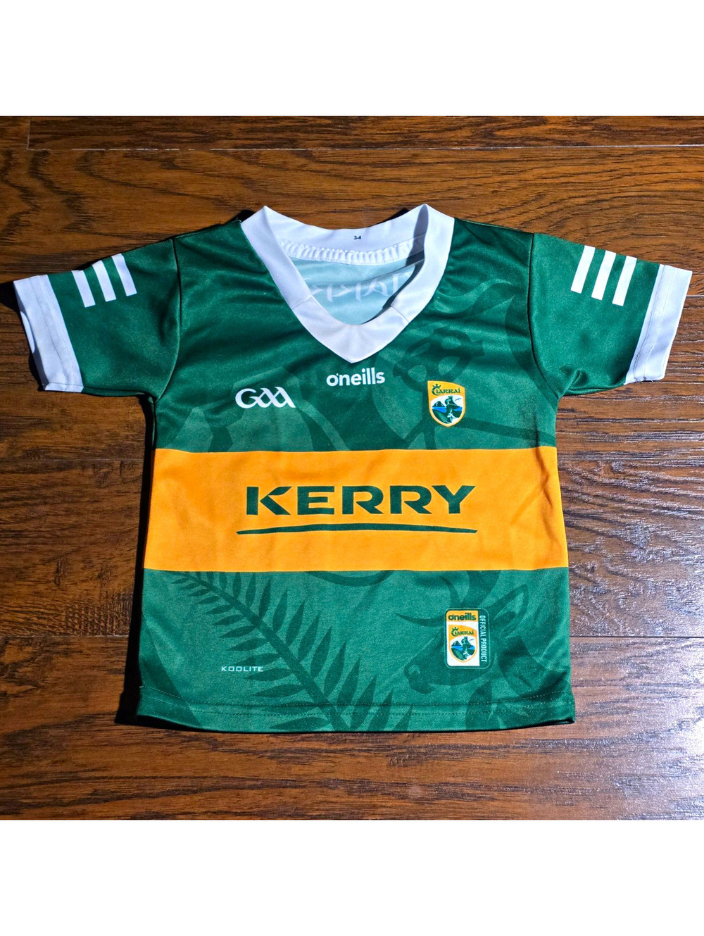 O’Neills Kerry GAA Kids Jersey Size 3-4 Green Gold Ireland Gaelic Football
